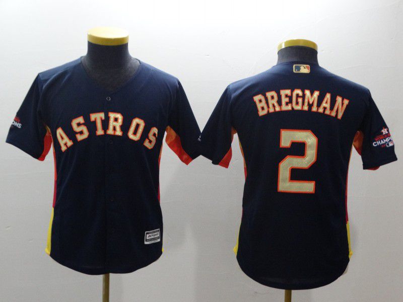 Youth Houston Astros #2 Bregman Blue Champion Edition MLB Jerseys->women mlb jersey->Women Jersey